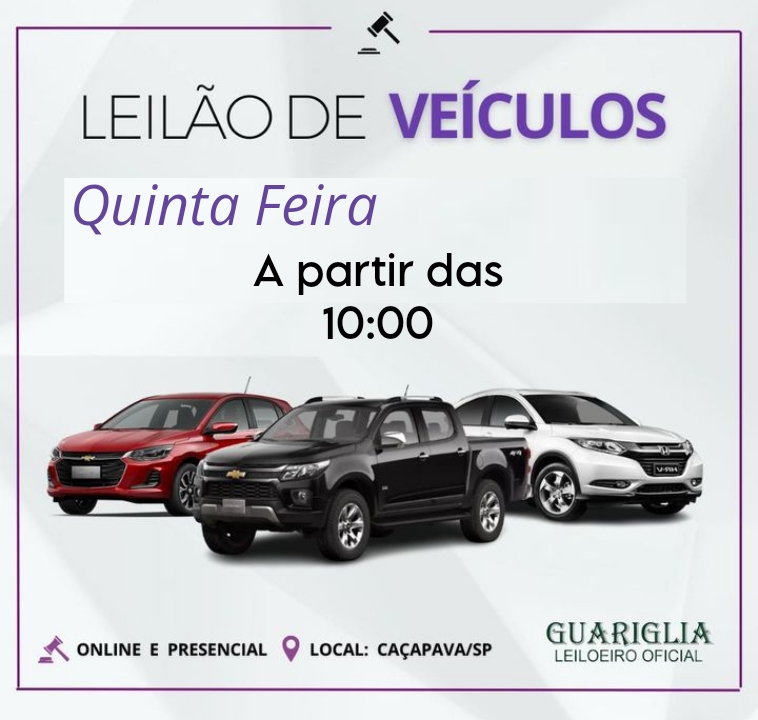 <center><b>Leilão de Veículos Recuperados de Financiamento</b> <center>Encerramento Dia 08/05/2025 as 10:00h